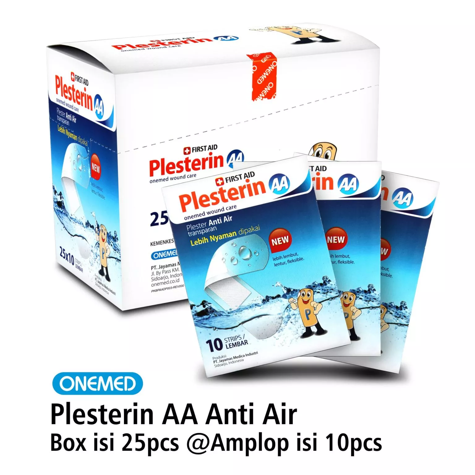plesterin aa untuk membantu melindungi luka ringan dari air dan kotoran